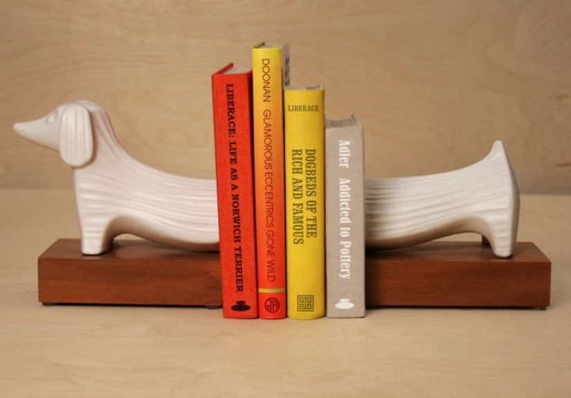 Ceramic Dachshund Bookends
