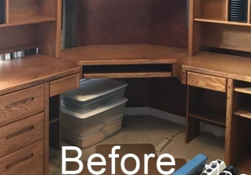 Large Desk Makeover Using Chalk Paint