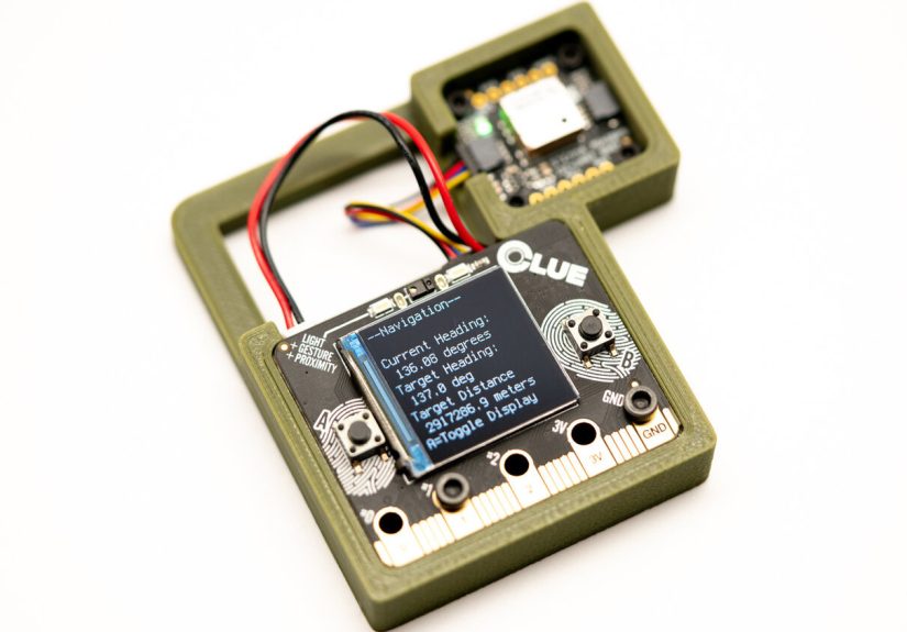 The CLUE Tracker Points You To A Target, Using CircuitPython