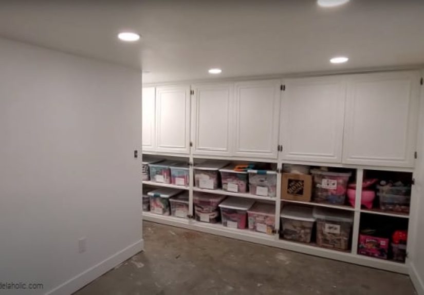 Basement Bedroom with Built-in Storage