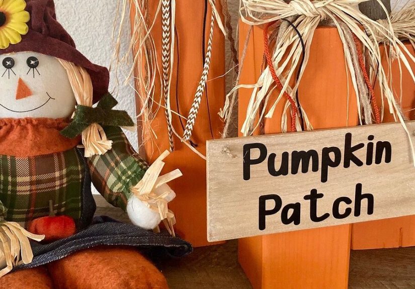 How to Make Cute Wood Block Pumpkins For Pumpkin Patch Decor