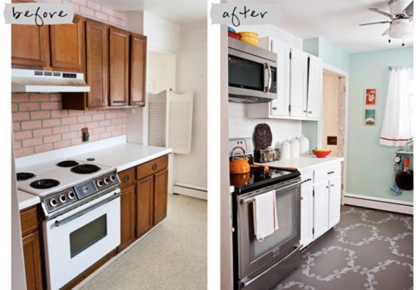 A Quick Kitchen Update With Stenciled Floors