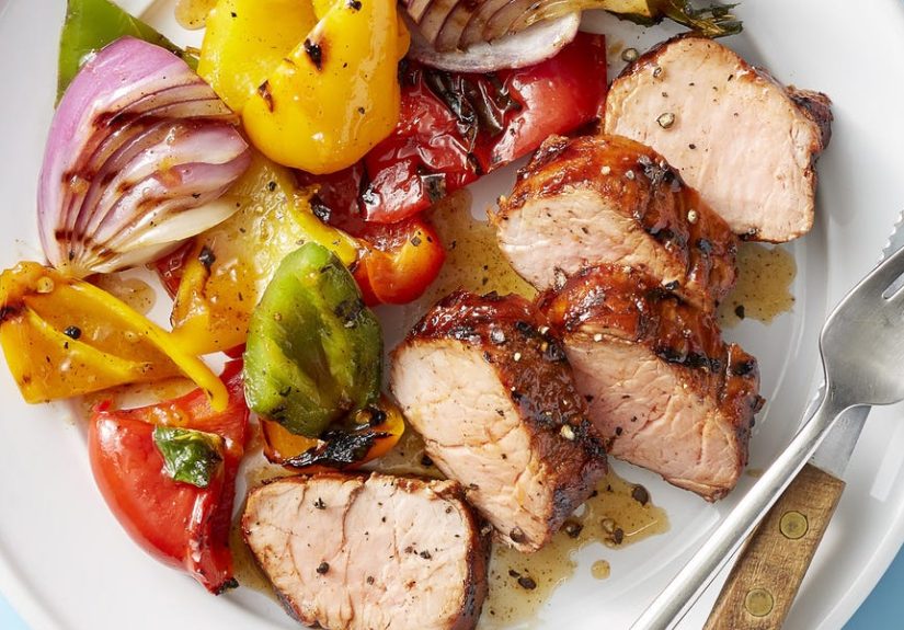 Best Apricot Grilled Pork Tenderloin and Peppers Recipe - How to Make Apricot Grilled Pork Tenderloin and Peppers