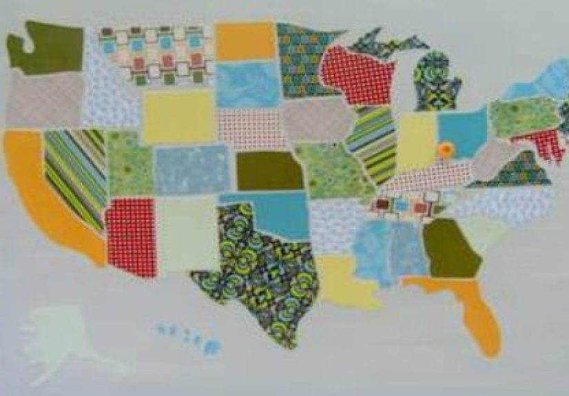 DIY USA Map Out of Scrapbook Paper