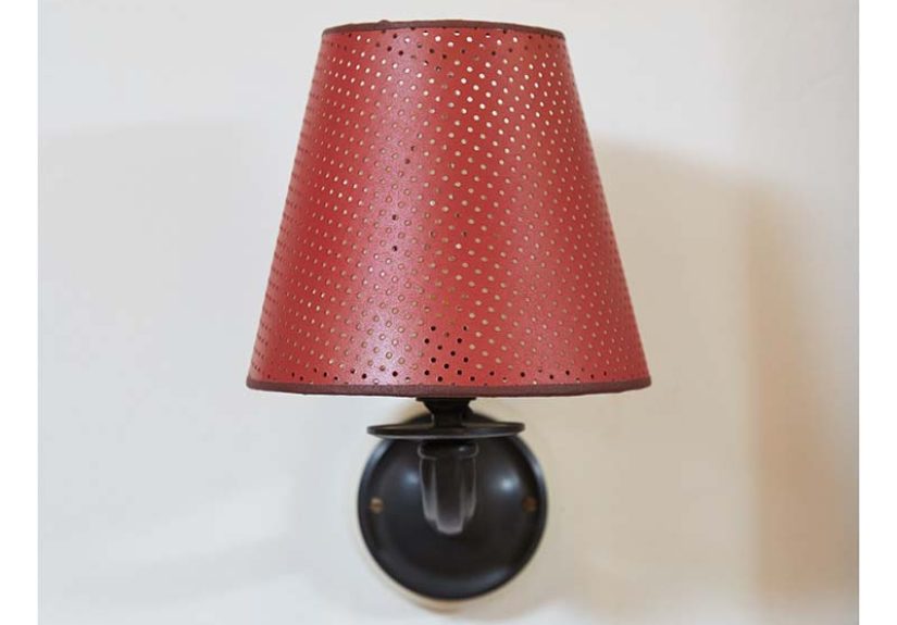 Red Perforated Lampshade Sconces