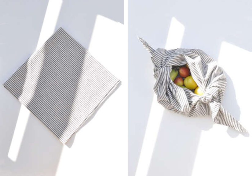 Ambatalia Furoshiki, Charcoal Stripe