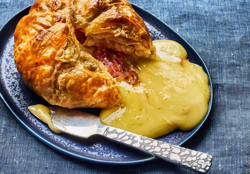 Baked Brie en Croute With Red Onion Jam