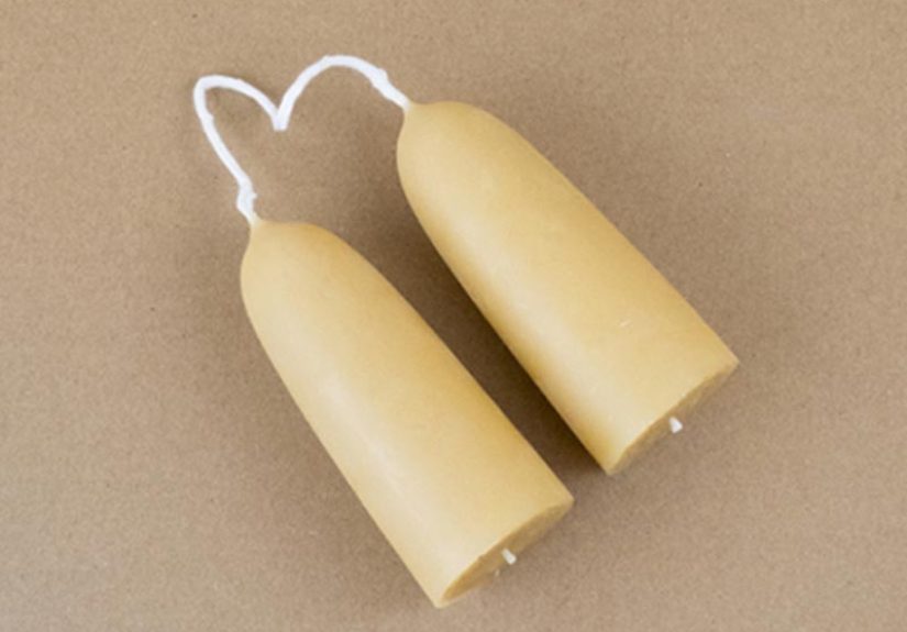 Hand-Dipped Beeswax Stumpie Candles