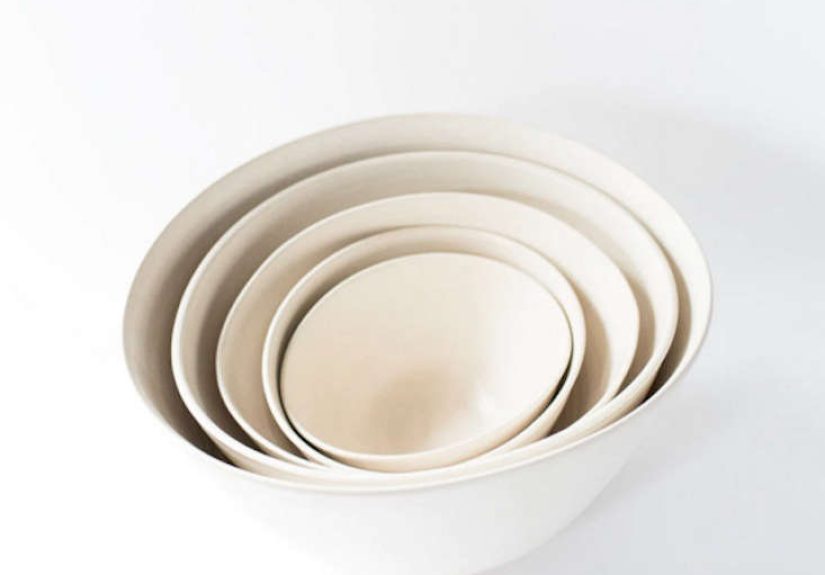Sylvia Stacking & Folding Bowls - White