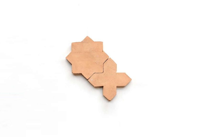 Unglazed Terracotta Star And Cross 8 in. Tile