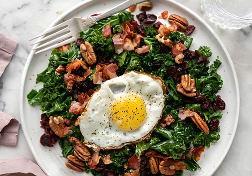 Warm Kale and Pancetta Salad with a Fried Egg
