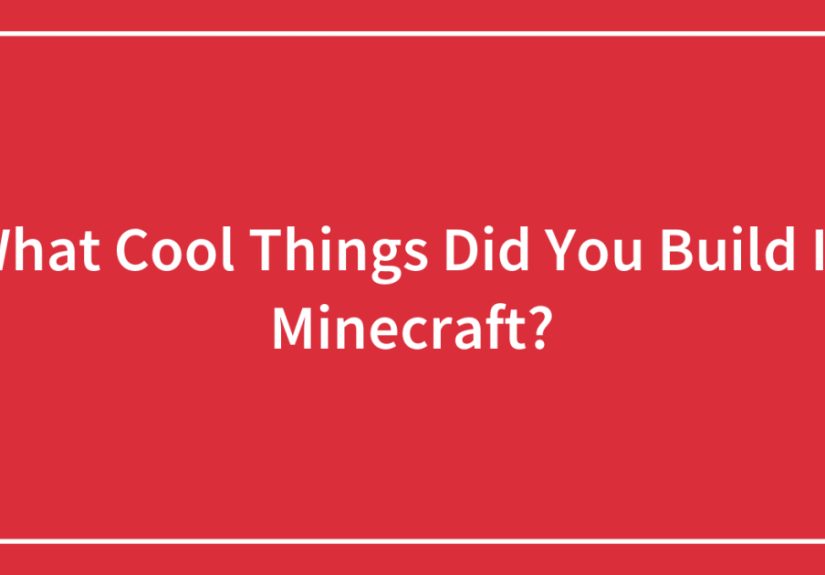 What Cool Things Did You Build In Minecraft?